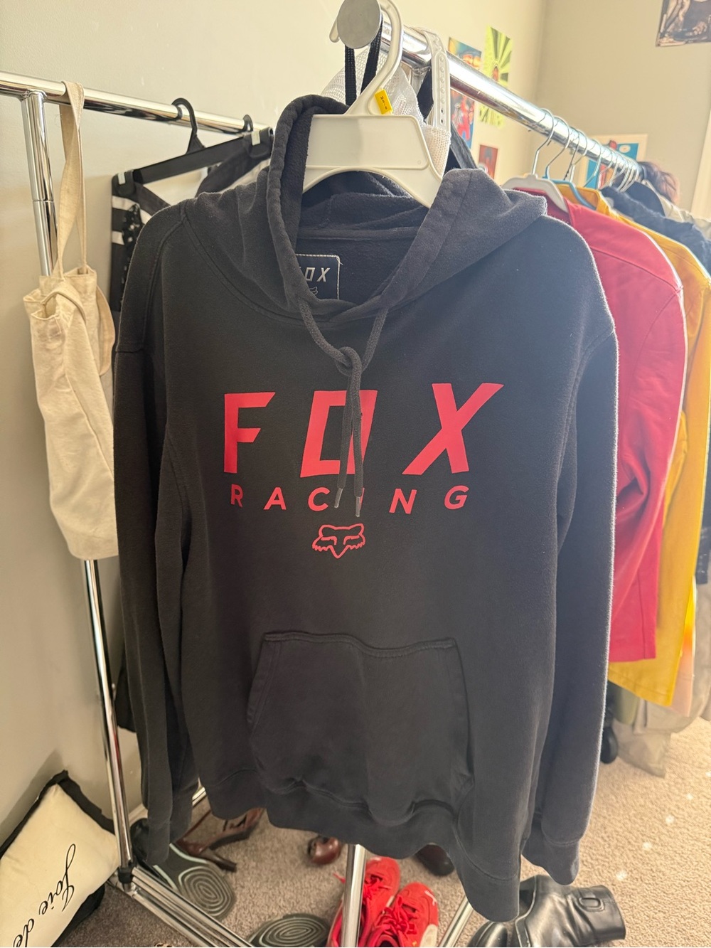 Fox Racing Black Hoodie with Red Logo